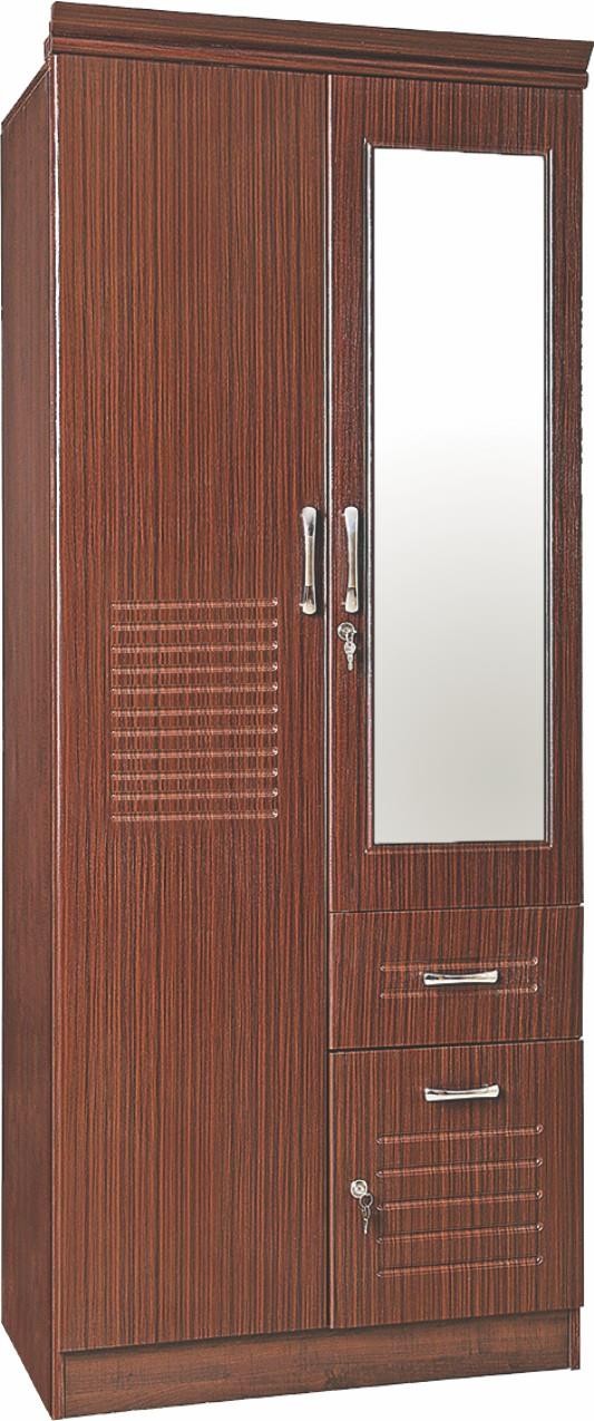 FG STRIP TWO DOOR WARDROBE WITH MIRROR image